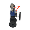 Stainless Steel Pneumatic Flange Ball Valve with Manual Operation And Triple Fittings