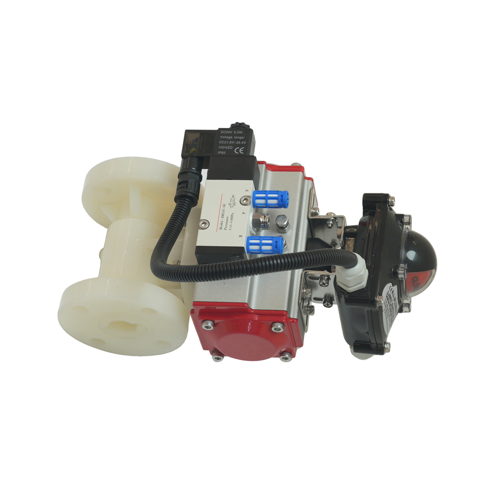 Anti-corrosion Pneumatic Actuated PVDF Flange Ball Valve 1/2