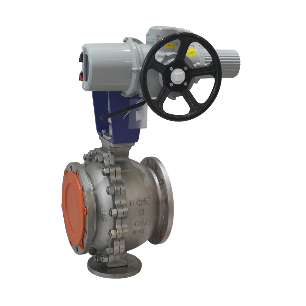 Electric Actuator Multi Turn Full Bore V-shaped Ball Valve Stainless Steel Chemical Industry Flange V Type Ball Valve