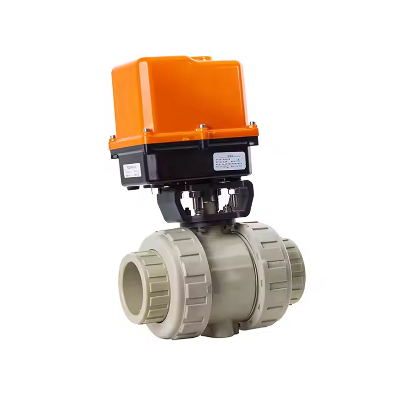 PPH Electric Actuator Articulated Ball Valve Fine Small Electric Plastic True Union Ball Valve For Automation