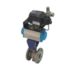 Chemical Industry Corrosion-Resistant Pn16 Dn150 Pneumatic Actuator Pneumatic V-shaped ball valve with locator