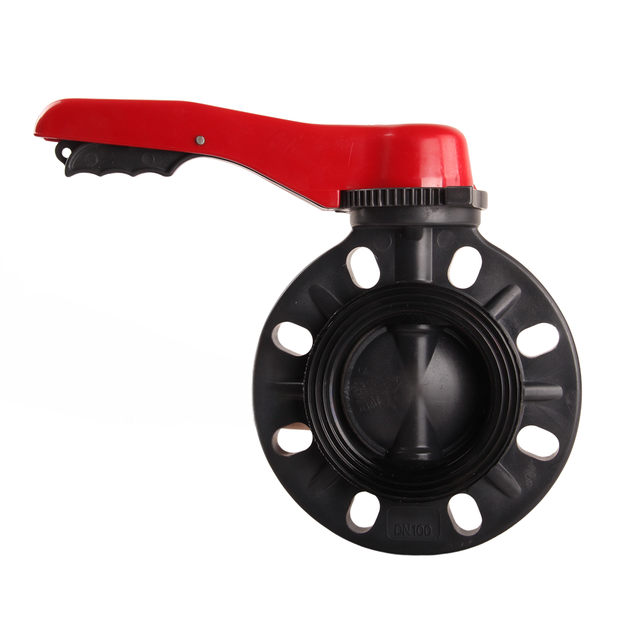 Hot Sales DIN ANSI JIS standard FRPP Lever Handle Butterfly Valve Plastic Valve for Industrial