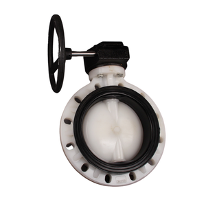 Dn125 Dn150 Dn 200 Dn 300 Dn 600 PVDF Turbine Valve Worm Gear Actuator Butterfly Valve High Temperatureacid Corrosion Resistant