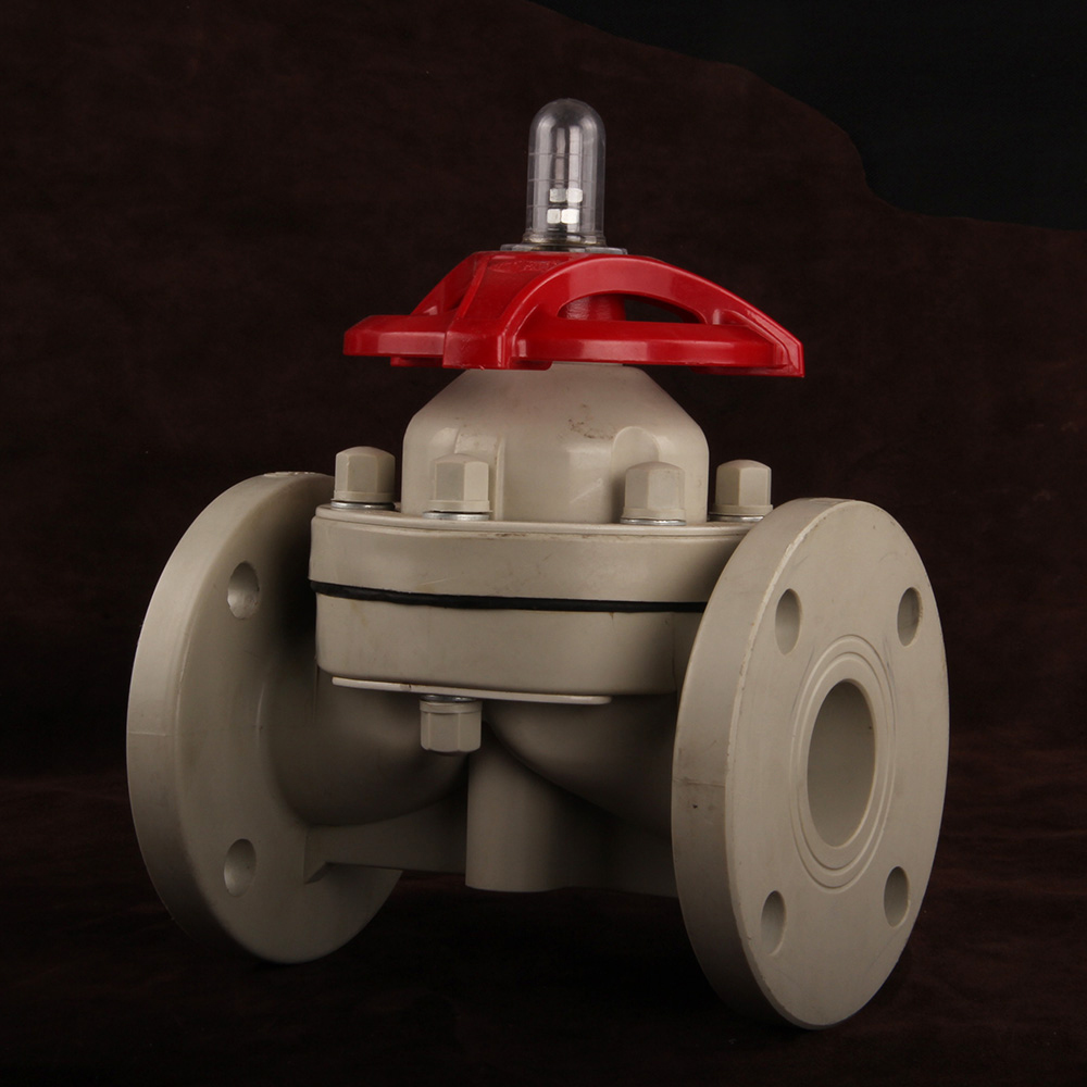 Durable Performance PPH Flanged Diaphragm Valve 1/2in-12in Soft Seal Manual Through Way Plastic Diaphragm Valve for Waste Water