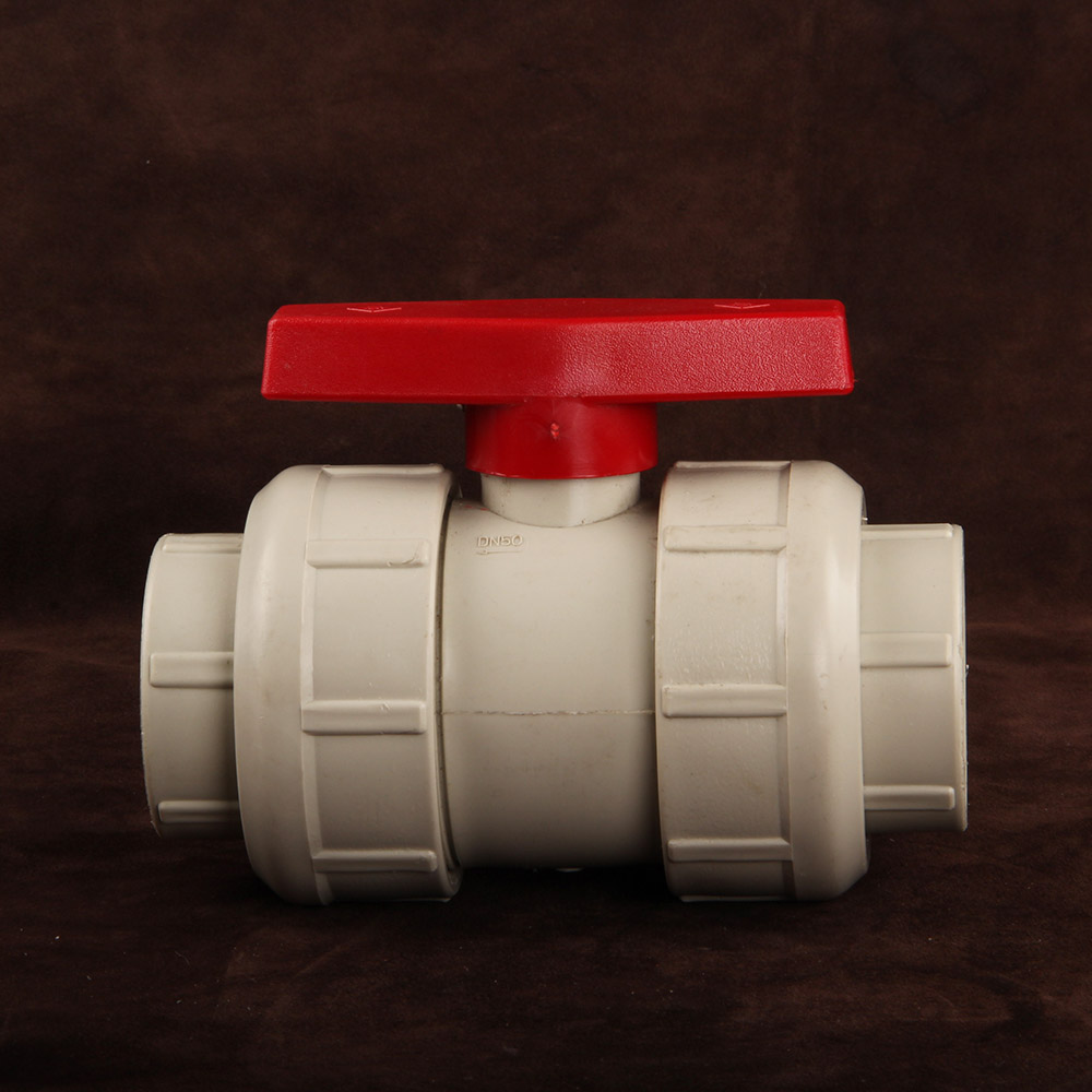 High Pressure PPH Socket Double True Union Ball Valve Handle Double Union Type Ball Valve Used for Irrigation for Water Supply