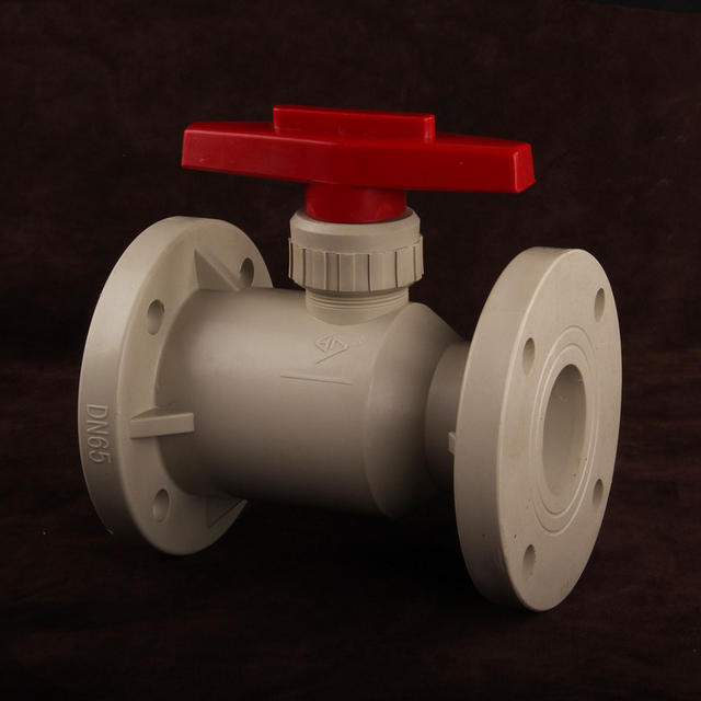 OEM Customizable DN15-DN300 PPH Plastic Bodily Ball Valve Form Double Flange Ball Valve For High Temperature Corrosive Fluid