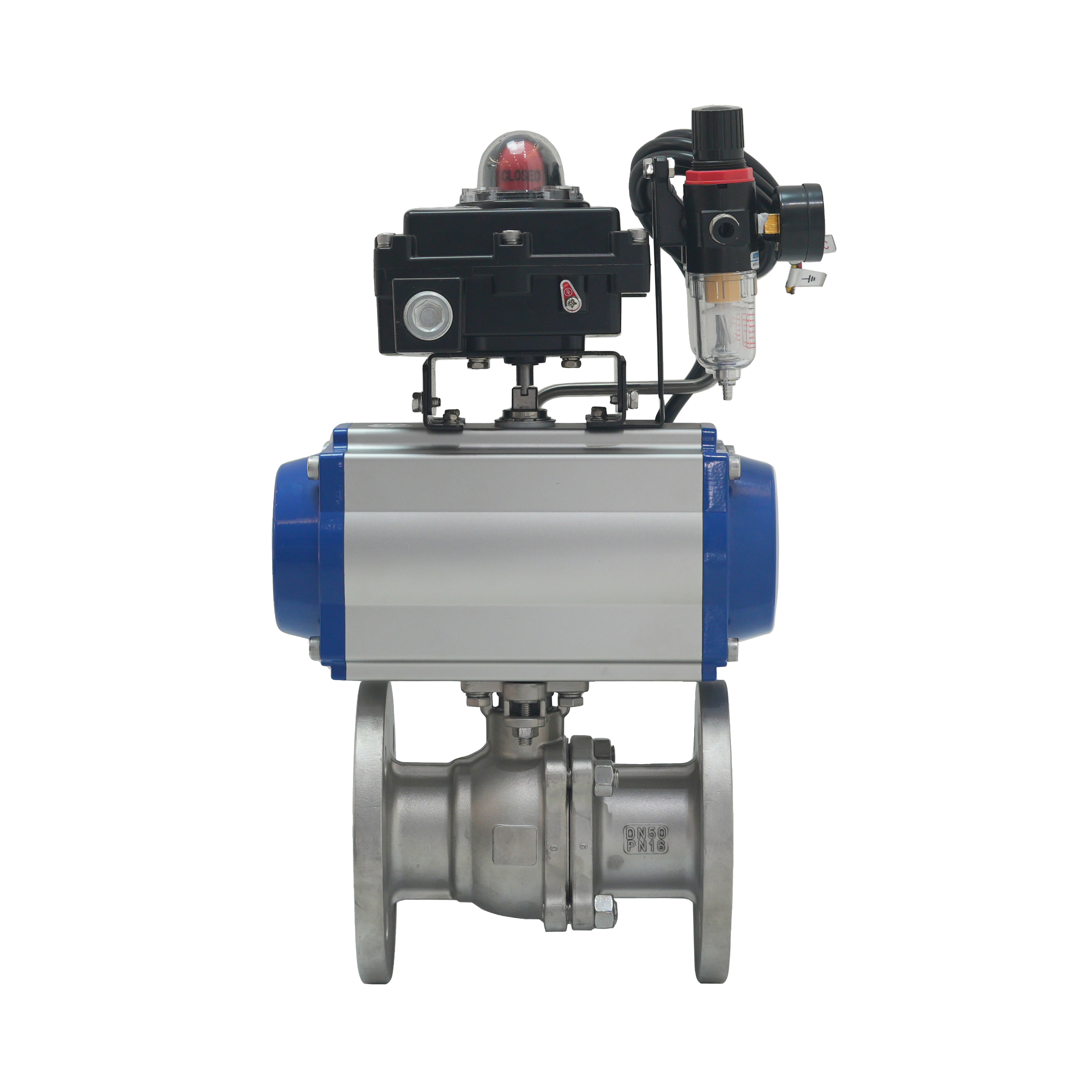 Investment Casting Stainless Steel Heavy Duty Explosion-proof Pneumatic Flange Ball Valve