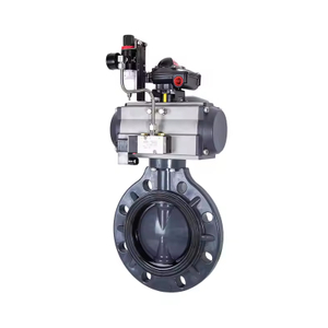 High Quality UPVC Pneumatic Butterfly Valve Plastic Double Single Acting DN25~DN1000 Butterfly Valve With Triple Fittings