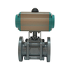 Stainless Steel Pneumatic Actuator 2 Way Flanged Ceramic Ball Valve