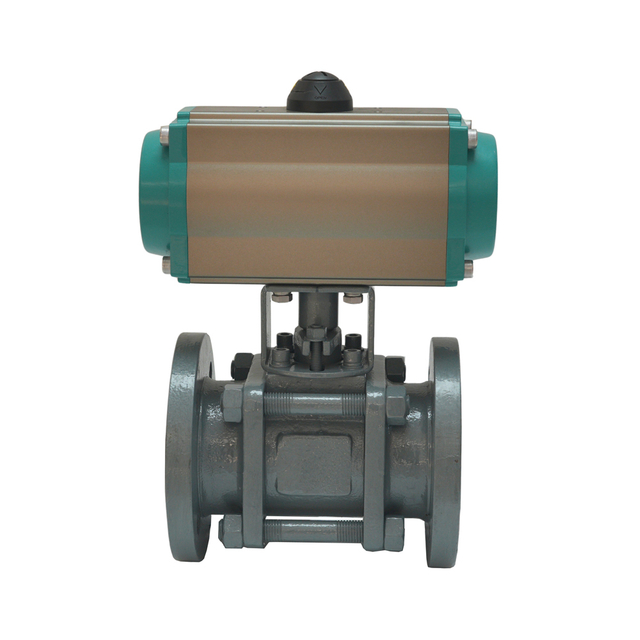 Stainless Steel Pneumatic Actuator 2 Way Flanged Ceramic Ball Valve