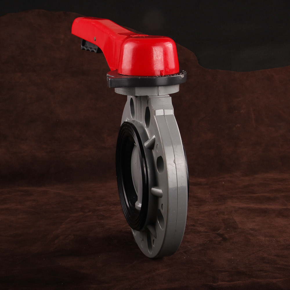China Factory CPVC Plastic Corrosion Resistance Butterfly Valve OEM ODM Red Plastic Lever Handle Type Butterfly Valve