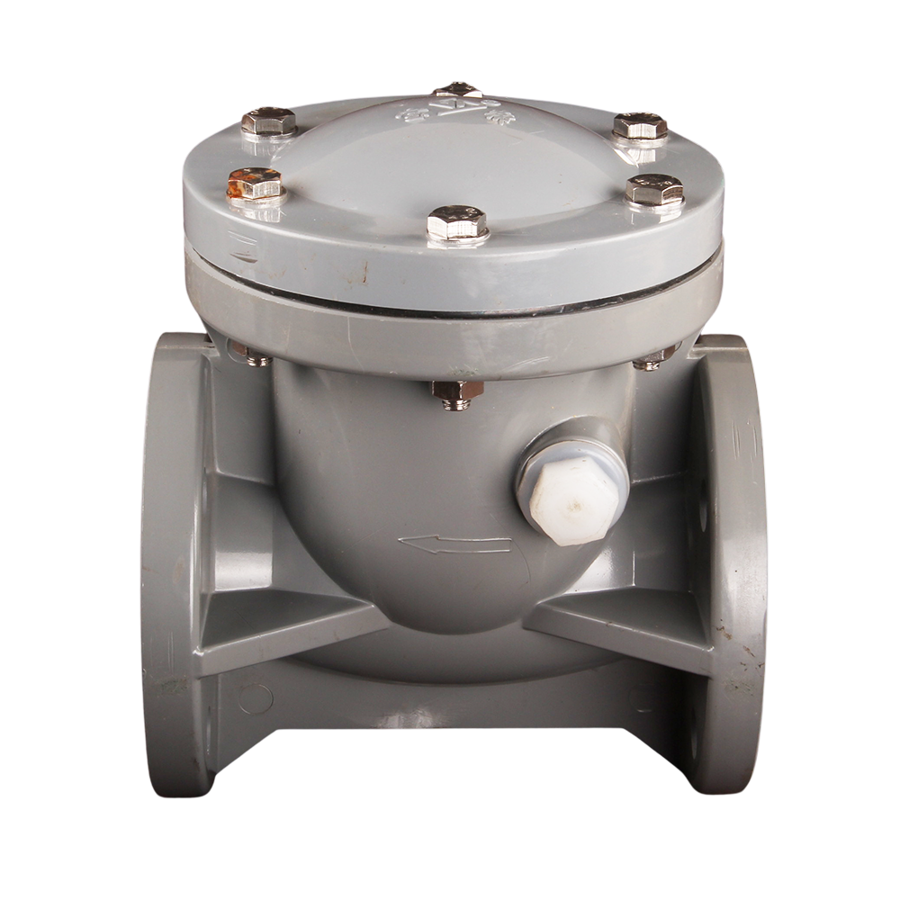 CPVC Heat Resistant Flange Swing Check Valve Plastic Corrosion Resistant Chemical One Way Non Return Valve