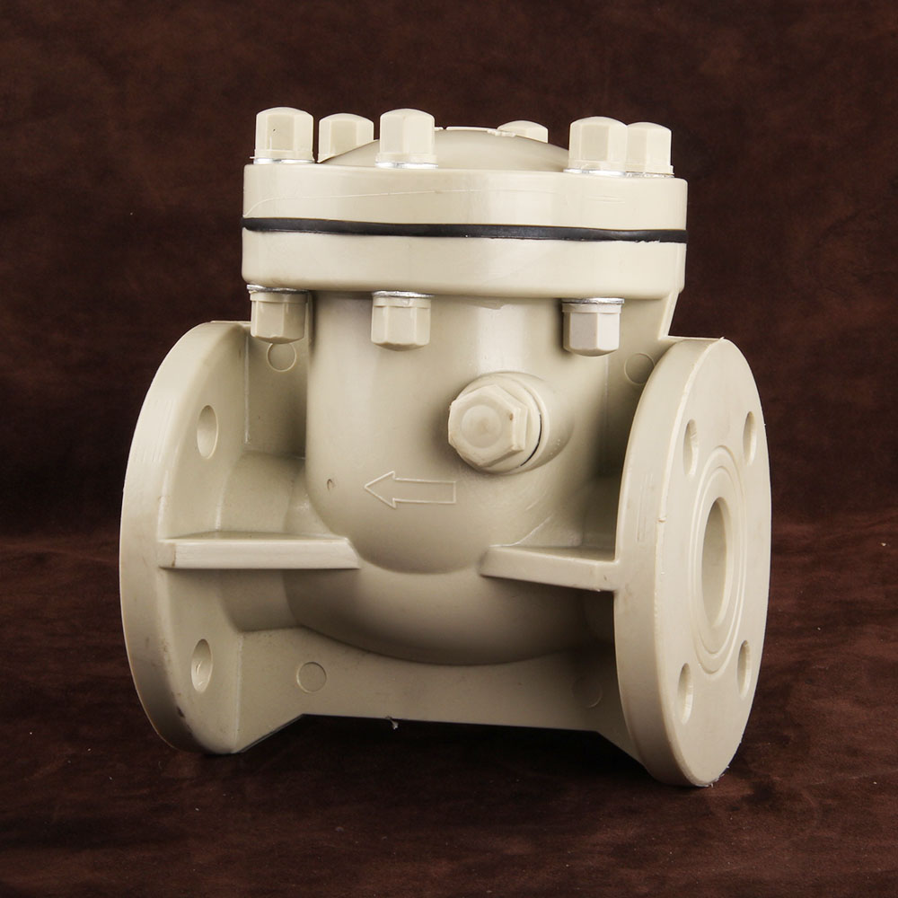 China Supplier PPH Full Plastic Check Valve Swing Flange Type Nonreturn Valve For Chemical Industry Water Treatment