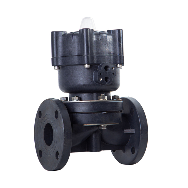 JIS DIN Standard Actuator Double Acting PN10 FRPP Diaphragm Valve Full Plastic Integrated Flange Type Pneumatic Diaphragm Valve