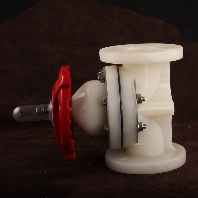 Flow Regulation Corrosion Resistant Plastic Diaphragm Valves Withstand High Temperature Flanged PVDF Diaphragm Valve