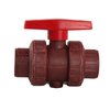 Industrial Handle FRPP Dn15-Dn100 True Union Ball Valve Plastic Double Union Socket Red Thread End Ball Valve