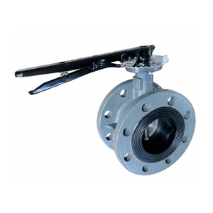 DN50~DN300 Stainless Steel / Cast Iron Durable Manual Soft Seal Valve Water / Gas Control Ductile Iron Flanged Butterfly Valve