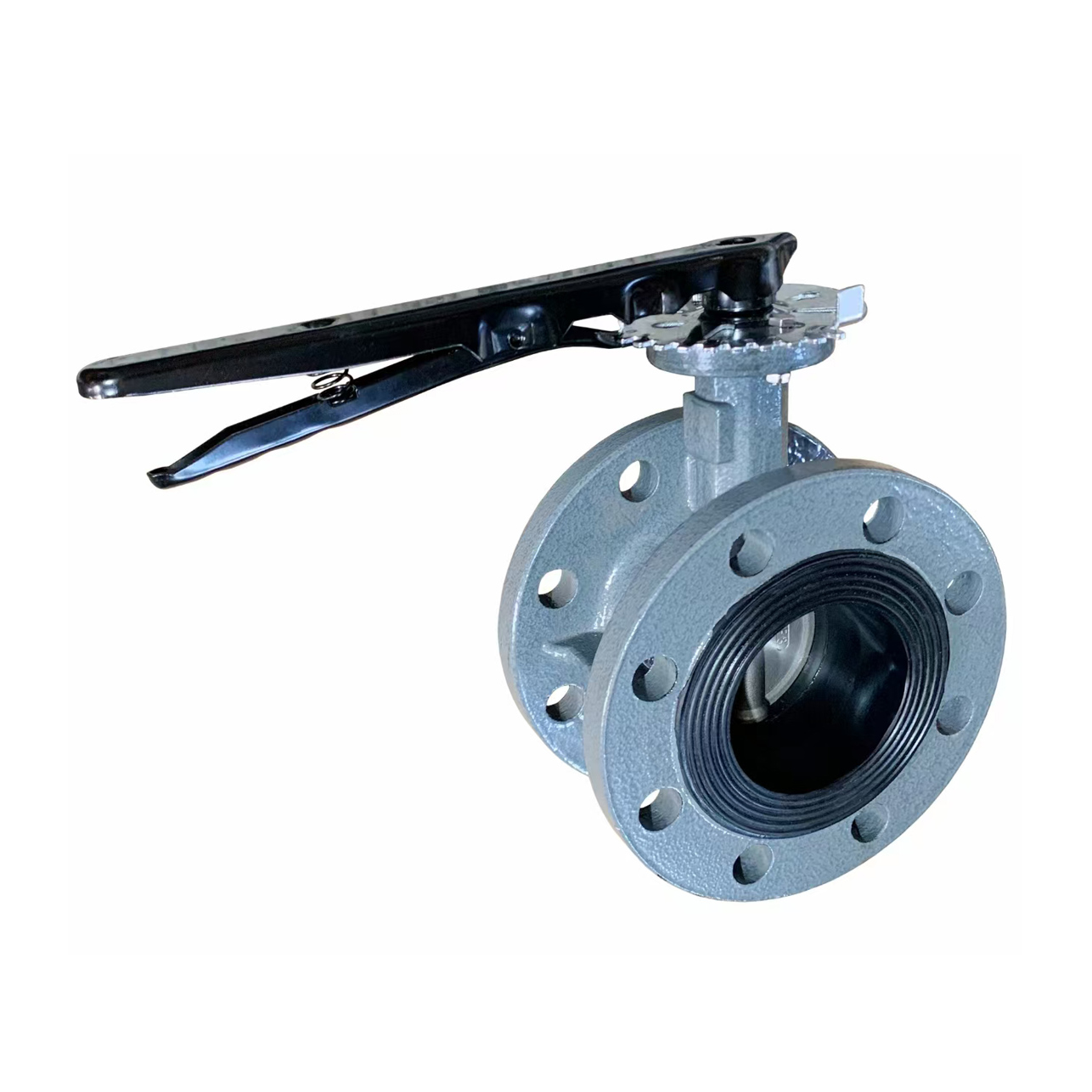DN50~DN300 Stainless Steel / Cast Iron Durable Manual Soft Seal Valve Water / Gas Control Ductile Iron Flanged Butterfly Valve