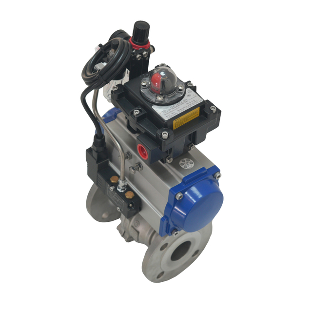 Investment Casting Stainless Steel Heavy Duty Explosion-proof Pneumatic Flange Ball Valve