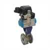 Chemical Industry Corrosion-Resistant Pn16 Dn150 Pneumatic Actuator Pneumatic V-shaped ball valve with locator
