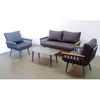 Outdoor aluminum ps wood sofa set leather aluminum sofa set