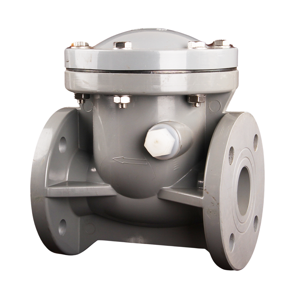 CPVC Heat Resistant Flange Swing Check Valve Plastic Corrosion Resistant Chemical One Way Non Return Valve