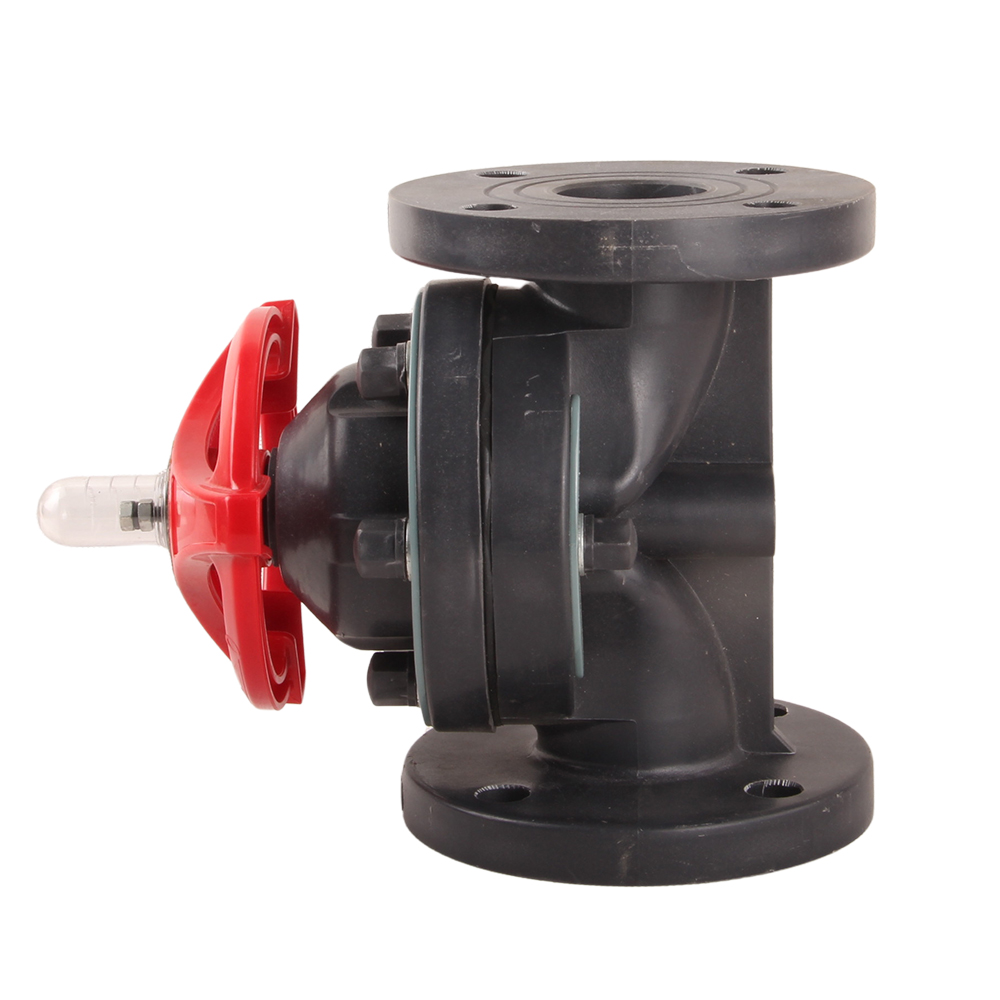 New Design Flange End Plastic Flanged Diaphragm Valve FRPP Manual Directional Control Diaphragm Valve for Water OEM Customizable