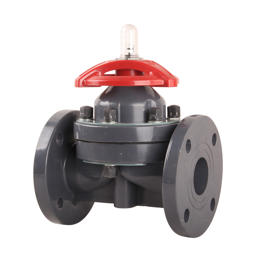 Good Price UPVC Manual Diaphragm Valve DN15-DN200 Flanged Plastic Single Diaphragm Valve Manufacturer