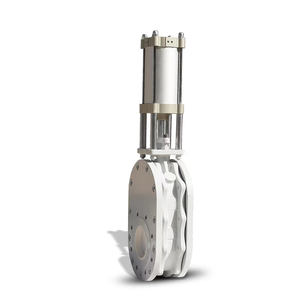 Pneumatic Control Ash Removal Design Cast Steel Ceramic Double Disc Gate Valve For Mining Papermaking Chemical Industries