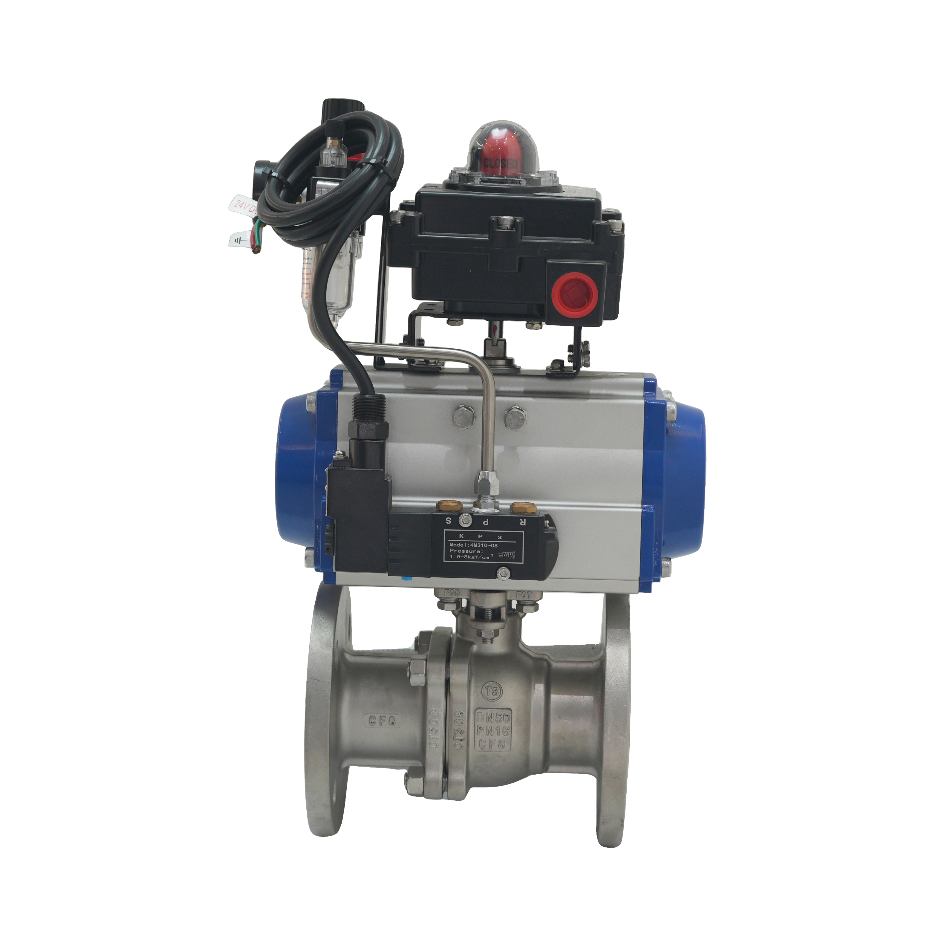Investment Casting Stainless Steel Heavy Duty Explosion-proof Pneumatic Flange Ball Valve