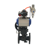 Stainless Steel Pneumatic Flange Ball Valve with Manual Operation And Triple Fittings