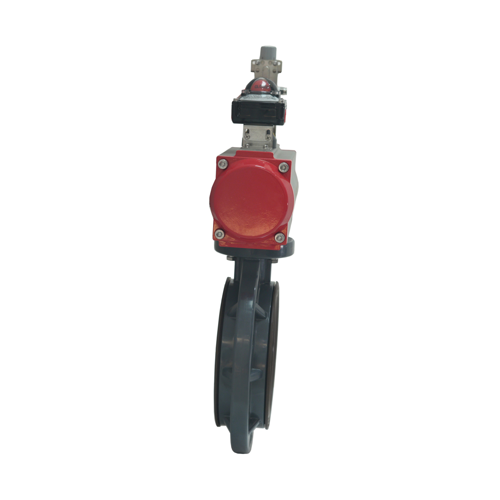Soft Seal Pneumatic Actuator UPVC Butterfly Valve DN25~DN1000 Double Single Acting Corrosion-Resistant Butterfly Valve