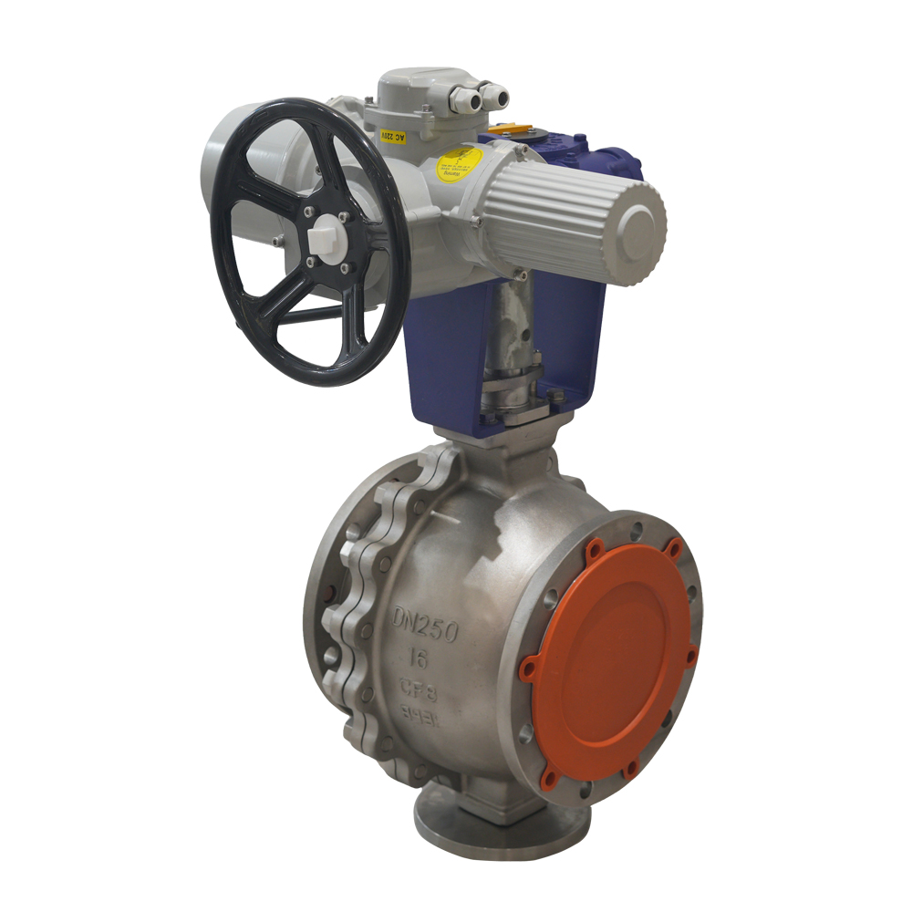 Electric Actuator Multi Turn Full Bore V-shaped Ball Valve Stainless Steel Chemical Industry Flange V Type Ball Valve