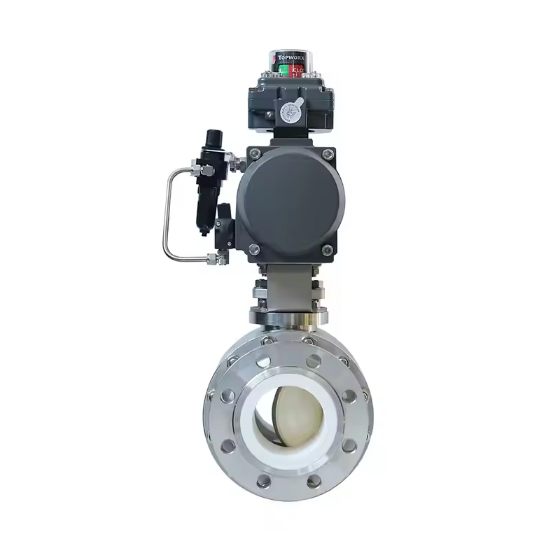 High Hardness High Thermal Insulation Properties Self Cleaning Pneumatic Actuator Control Ceramic C-Valve Forged Ball Valve