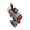 Flange End DN25-DN500 Pneumatic Actuator V-shaped Stainless Steel Ball Valve with Triple Fittings