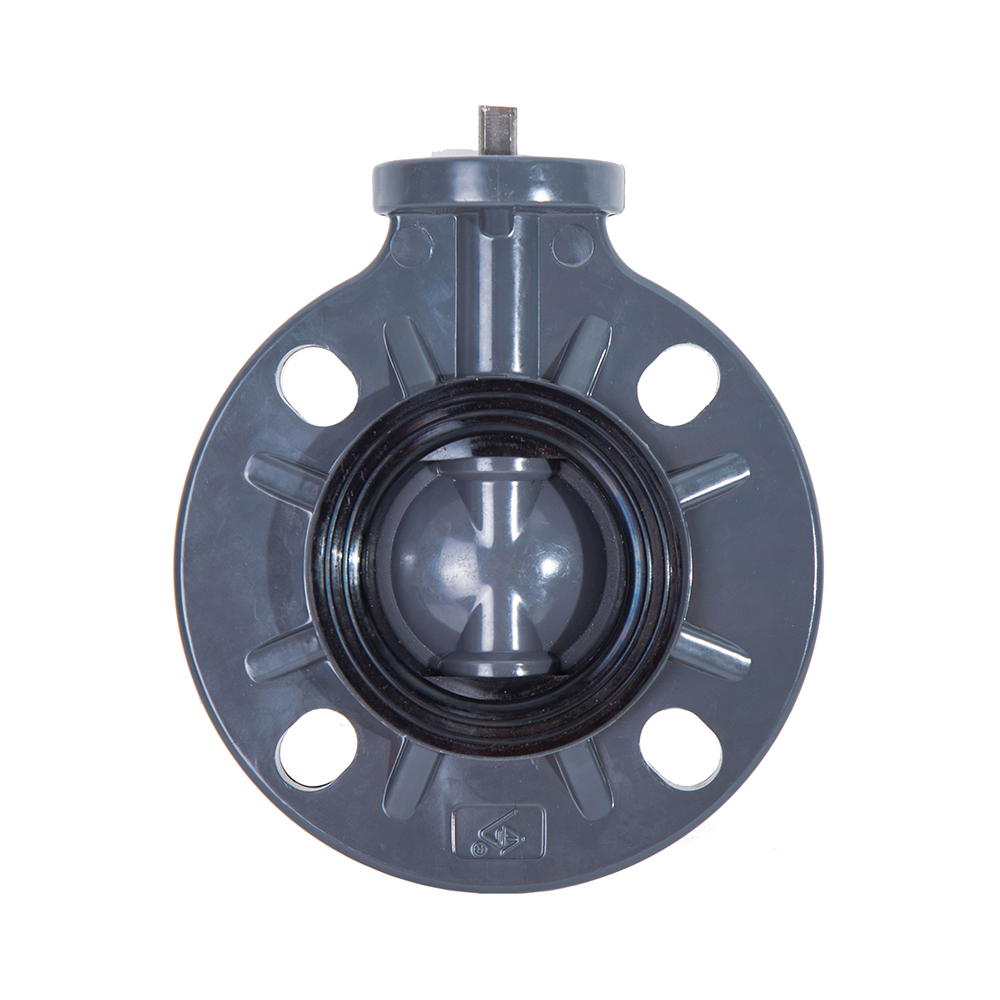 Rubber Lined Concentric UPVC Automation Platform Butterfly Valve For Square Shaft Installed Electric Pneumatic Actuator