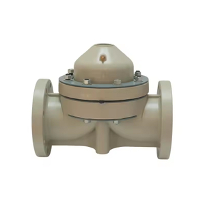 High Temperature Resistance Through Way PPH Headless Flange Diaphragm Valve Flange End Plastic Pph Diaphragm Valve