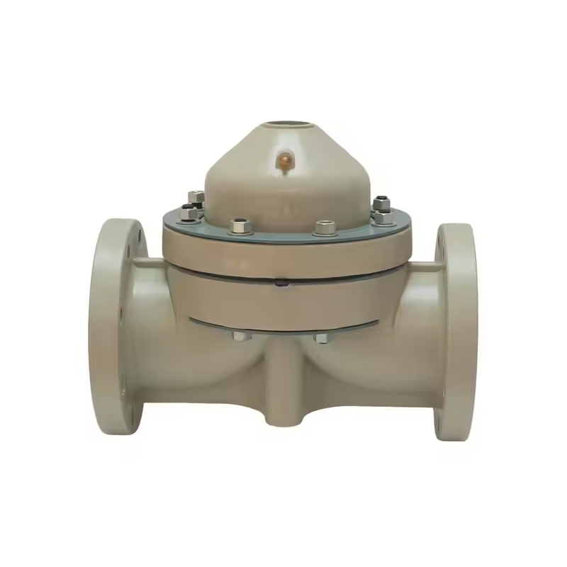 High Temperature Resistance Through Way PPH Headless Flange Diaphragm Valve Flange End Plastic Pph Diaphragm Valve