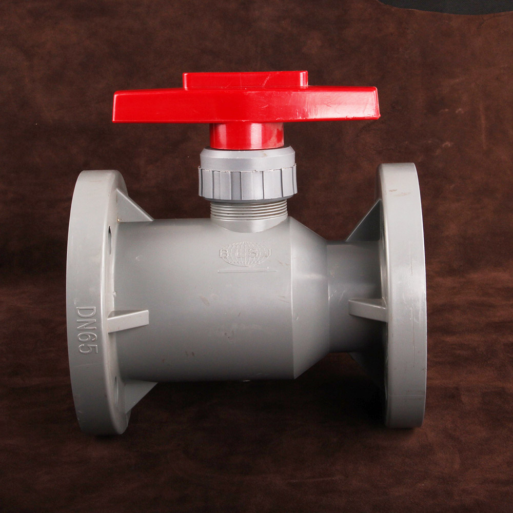CPVC Flange Connecting Ball Valve Plastic CPVC Manual Ball Valve for Chemical Industry