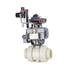 PPH Acid Alkali Resistance Double Union Ball Valve HG DIN ANSI JIS Standard Pneumatic Flange Plastic Ball Valve