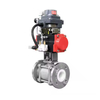 Pneumatic Double Acting O-ring Ceramic Ball Valve Wear Resistance Corrosion Resistance Sealing Performance with Pneumatic Triple