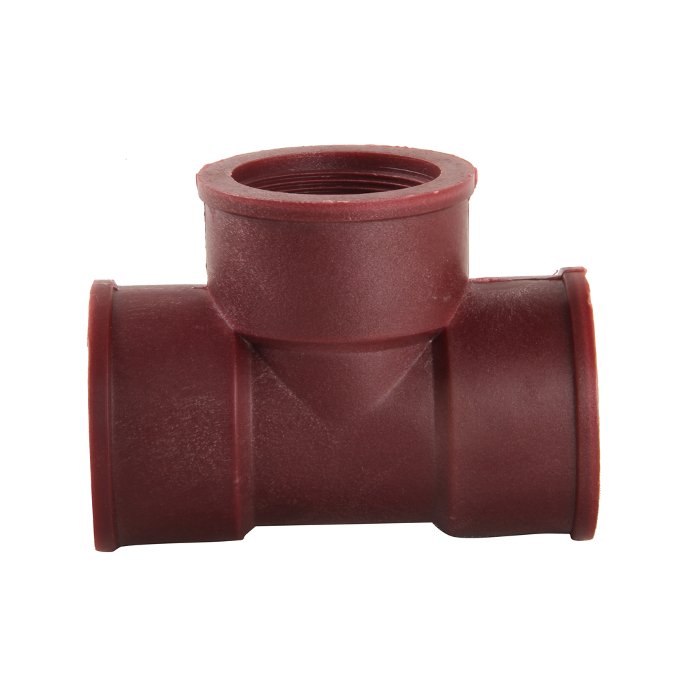 Factory Direct Reddish Brown Plastic Internal Thread Tee DN15 - DN50 1/2
