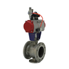 Flange End DN25-DN500 Pneumatic Actuator V-shaped Stainless Steel Ball Valve with Triple Fittings