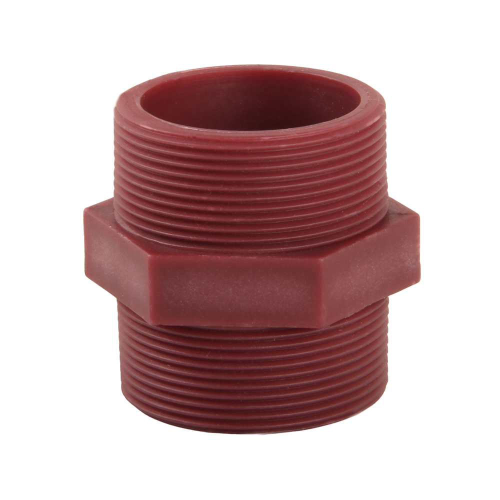 DN15-50 Male Coupling Adaptor Pipe Fittings 1/2-2in 1/2''-2'' FRPP External Threaded Pipe Fitting Adapter
