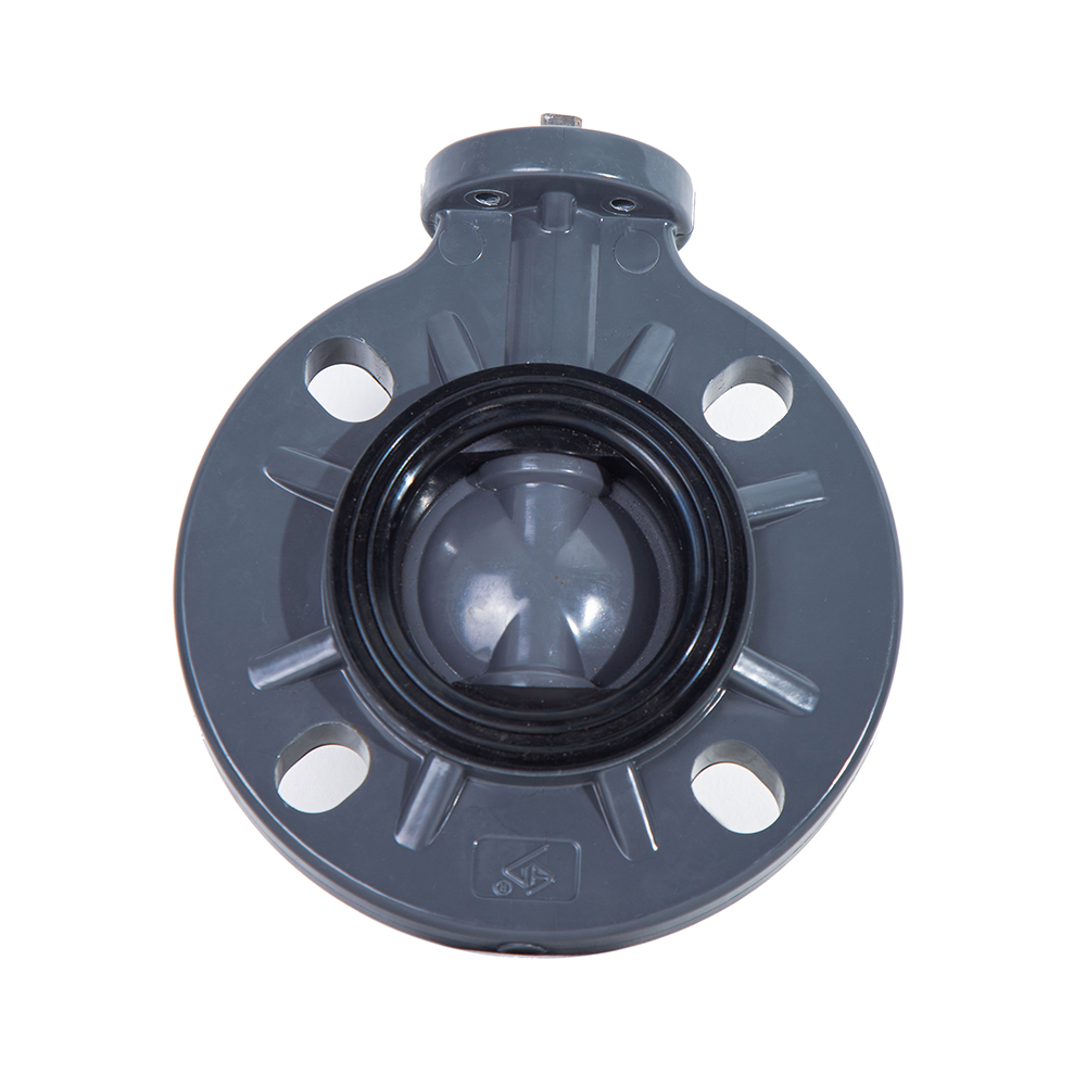 Rubber Lined Concentric UPVC Automation Platform Butterfly Valve For Square Shaft Installed Electric Pneumatic Actuator