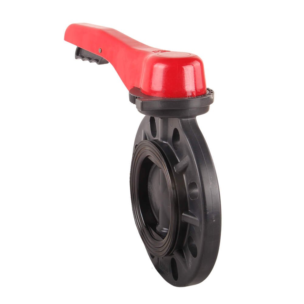 Hot Sales DIN ANSI JIS standard FRPP Lever Handle Butterfly Valve Plastic Valve for Industrial