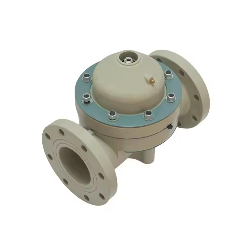 High Temperature Resistance Through Way PPH Headless Flange Diaphragm Valve Flange End Plastic Pph Diaphragm Valve