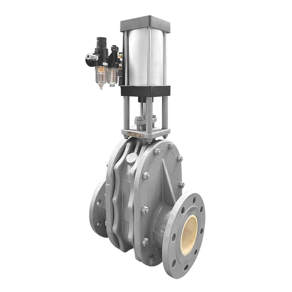 Bidirectional Sealing Erosion Resistance Wear Resistance Pneumatic Ceramic Double Disc Gate Valve For Mining Chemical Industry