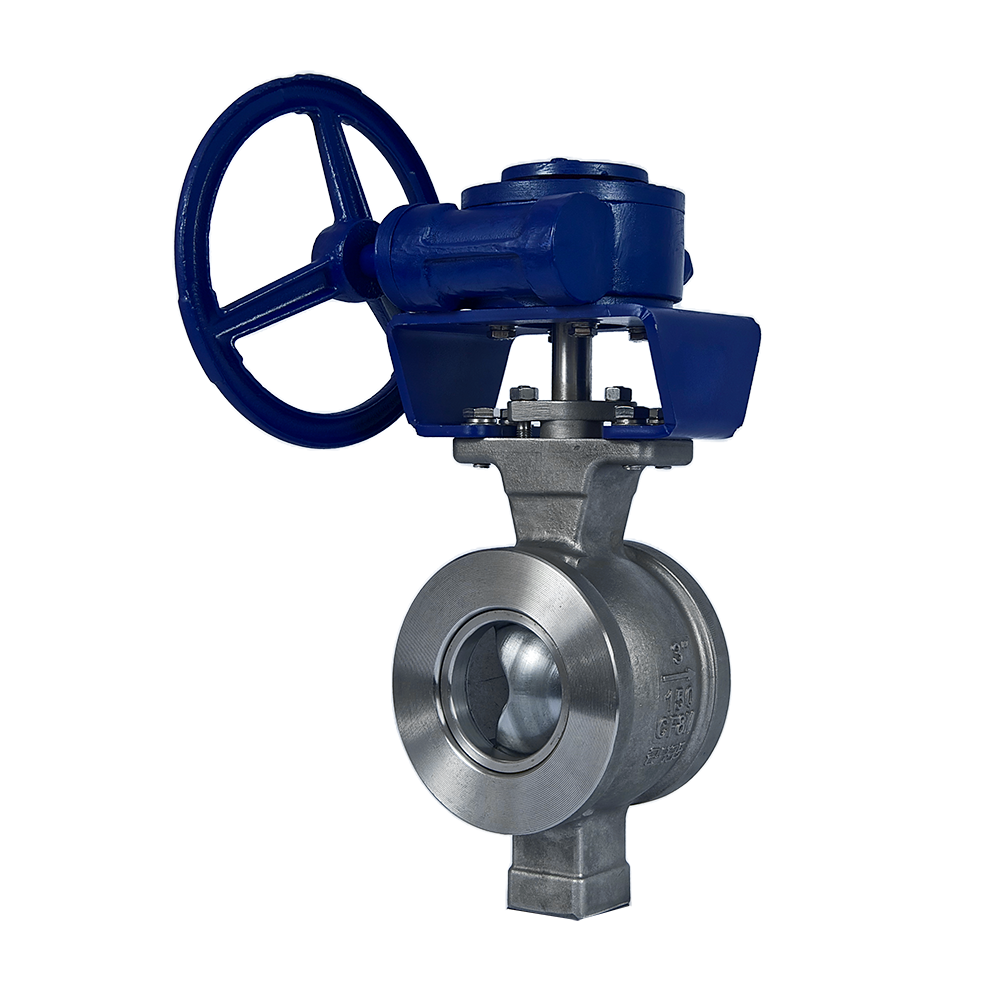WCB Metal Seal High Pressure Manual Wafer V-shaped Ball Valve High Temperature Hand Wheel Worm Gear Flanged Ball Valve