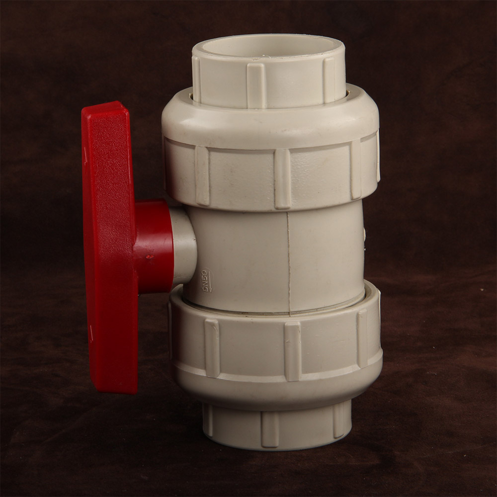High Pressure PPH Socket Double True Union Ball Valve Handle Double Union Type Ball Valve Used for Irrigation for Water Supply
